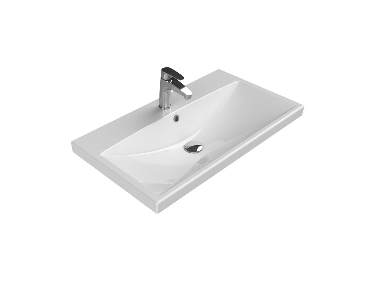 Turkuaz Seramik Cerastyle Elite Etajerli Lavabo 80x45cm