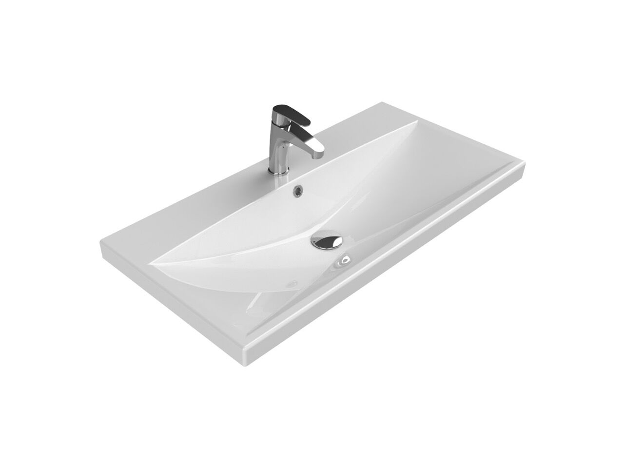 Turkuaz Seramik Cerastyle Elite Etajerli Lavabo 90x45cm