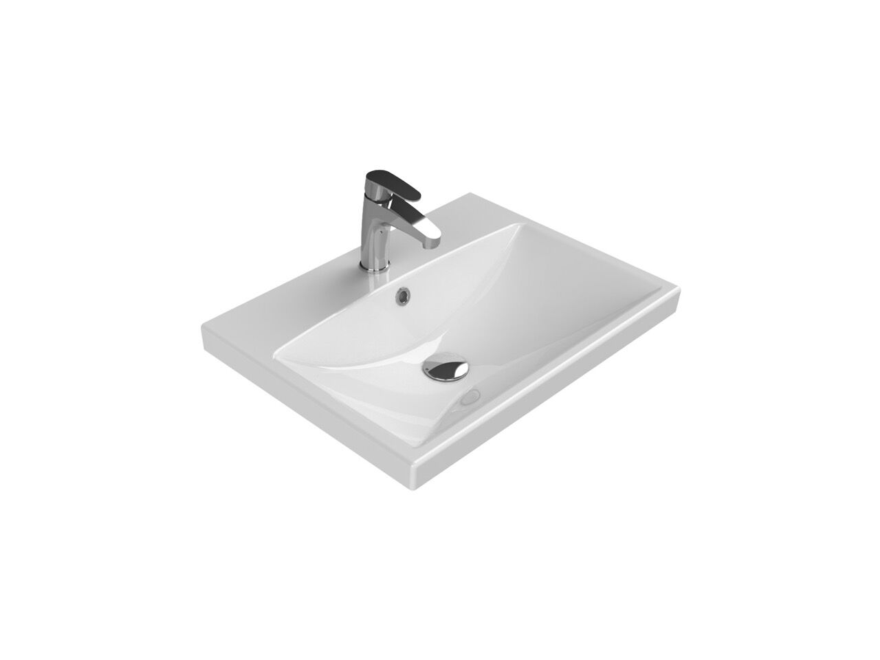 Turkuaz Seramik Cerastyle Elite Etajerli Lavabo 60x45cm