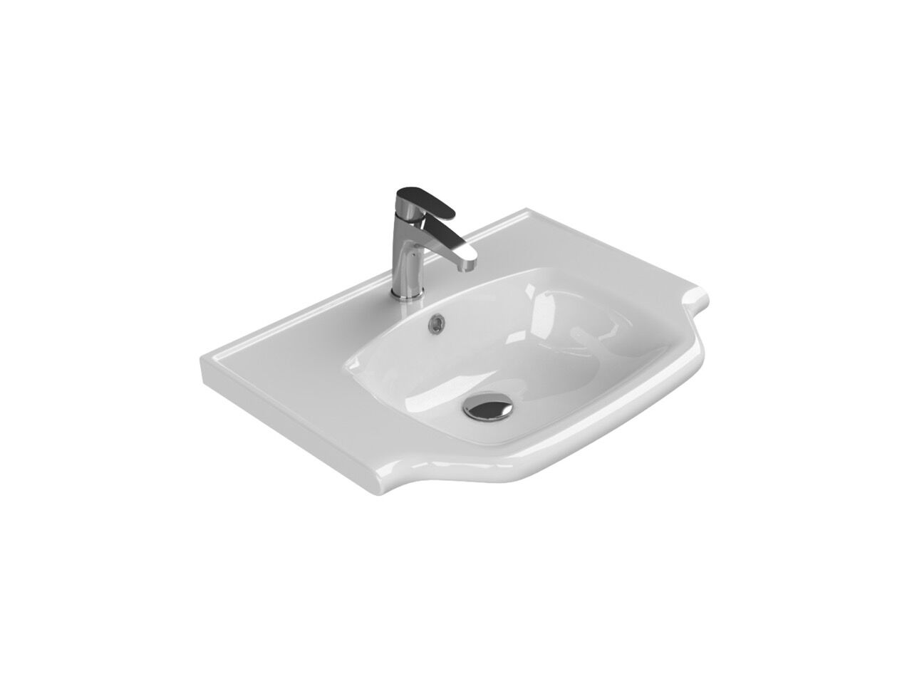 Turkuaz Seramik Cerastyle New Classic Etajerli Lavabo 65x48cm