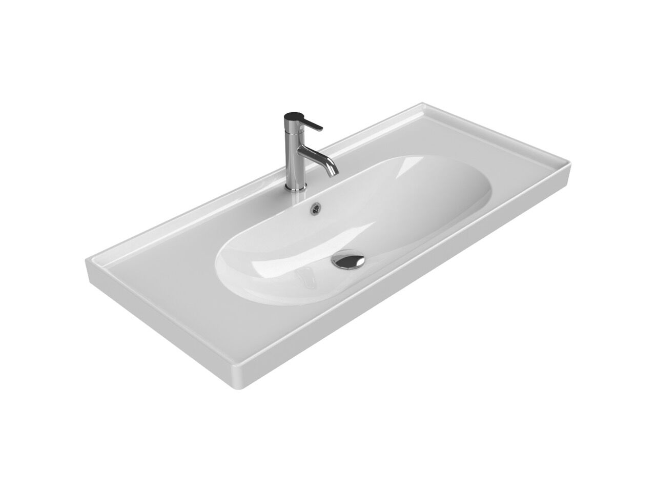 Turkuaz Seramik Cerastyle Arya Etajerli Lavabo 100x45cm