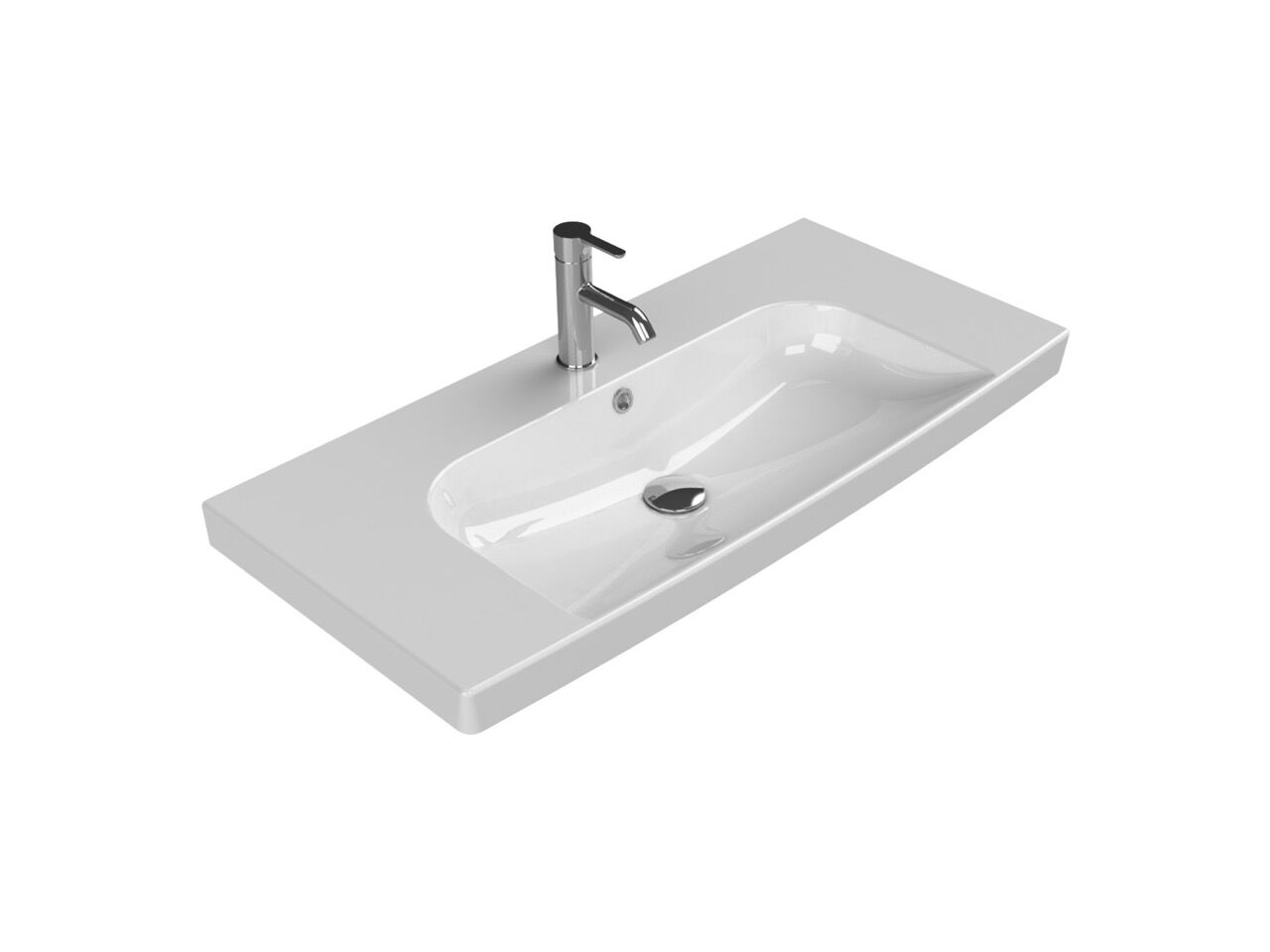 Turkuaz Seramik Cerastyle Roma Etajerli Lavabo 95x45cm