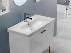 Turkuaz Seramik Cerastyle Roma Etajerli Lavabo 95x45cm