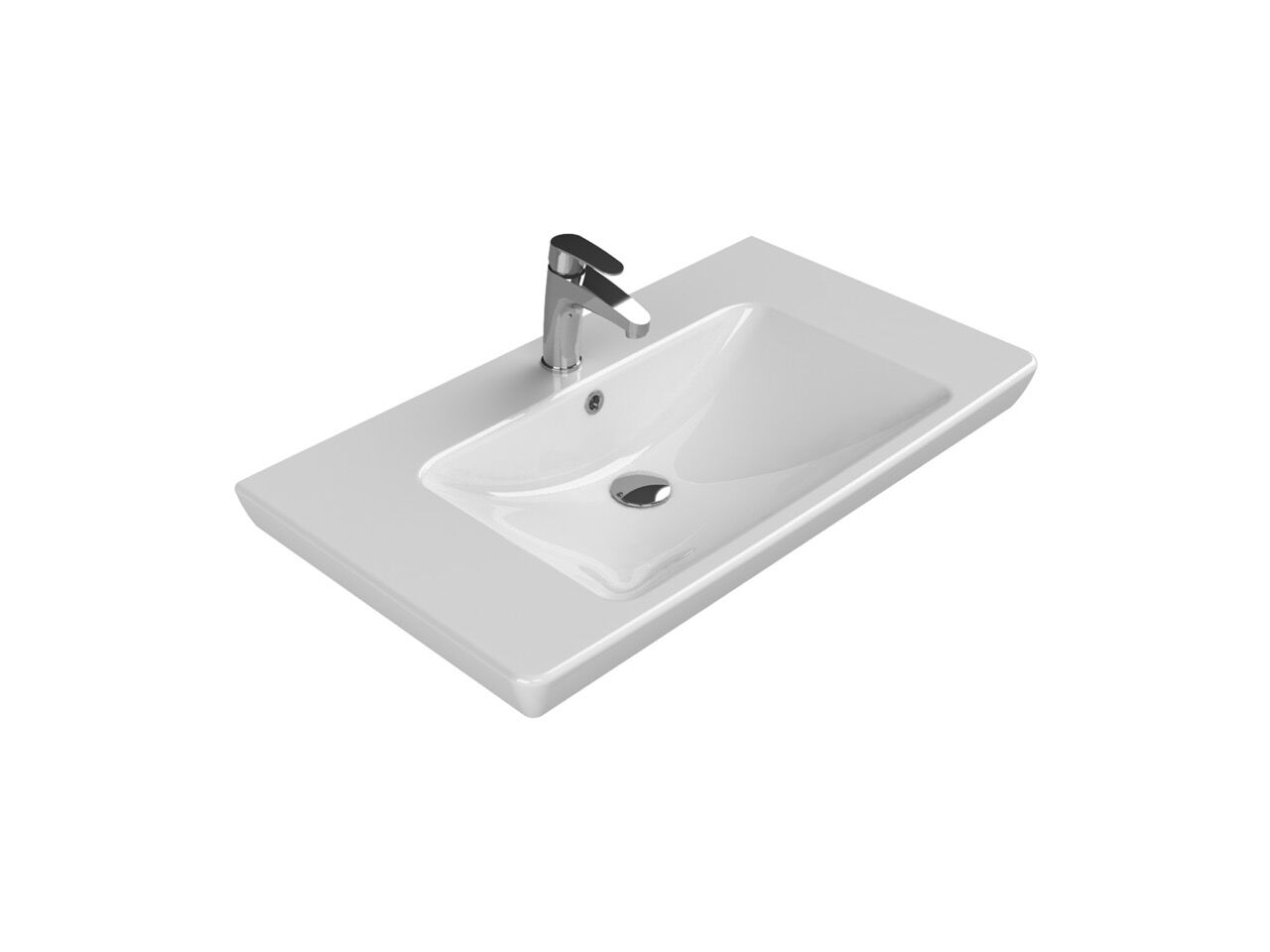 Turkuaz Seramik Cerastyle Porto D Etajerli Lavabo 85x48cm